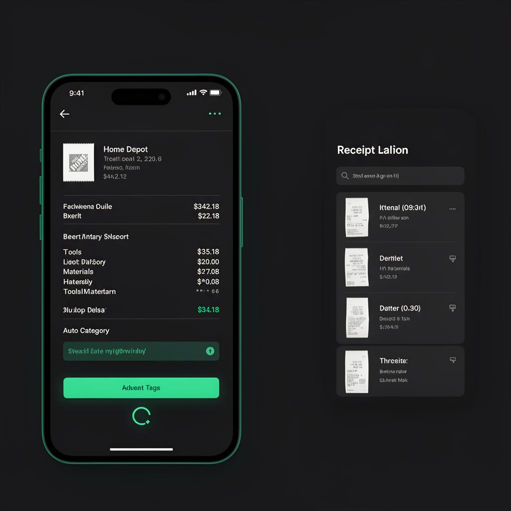 Receipts Scanner — Snap · forward · scan → auto-categorize